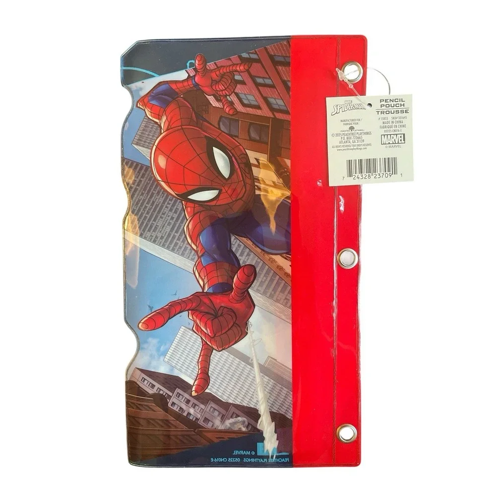 Marvel Spiderman Pencil Pouch Plastic with Zipper Closure NWT